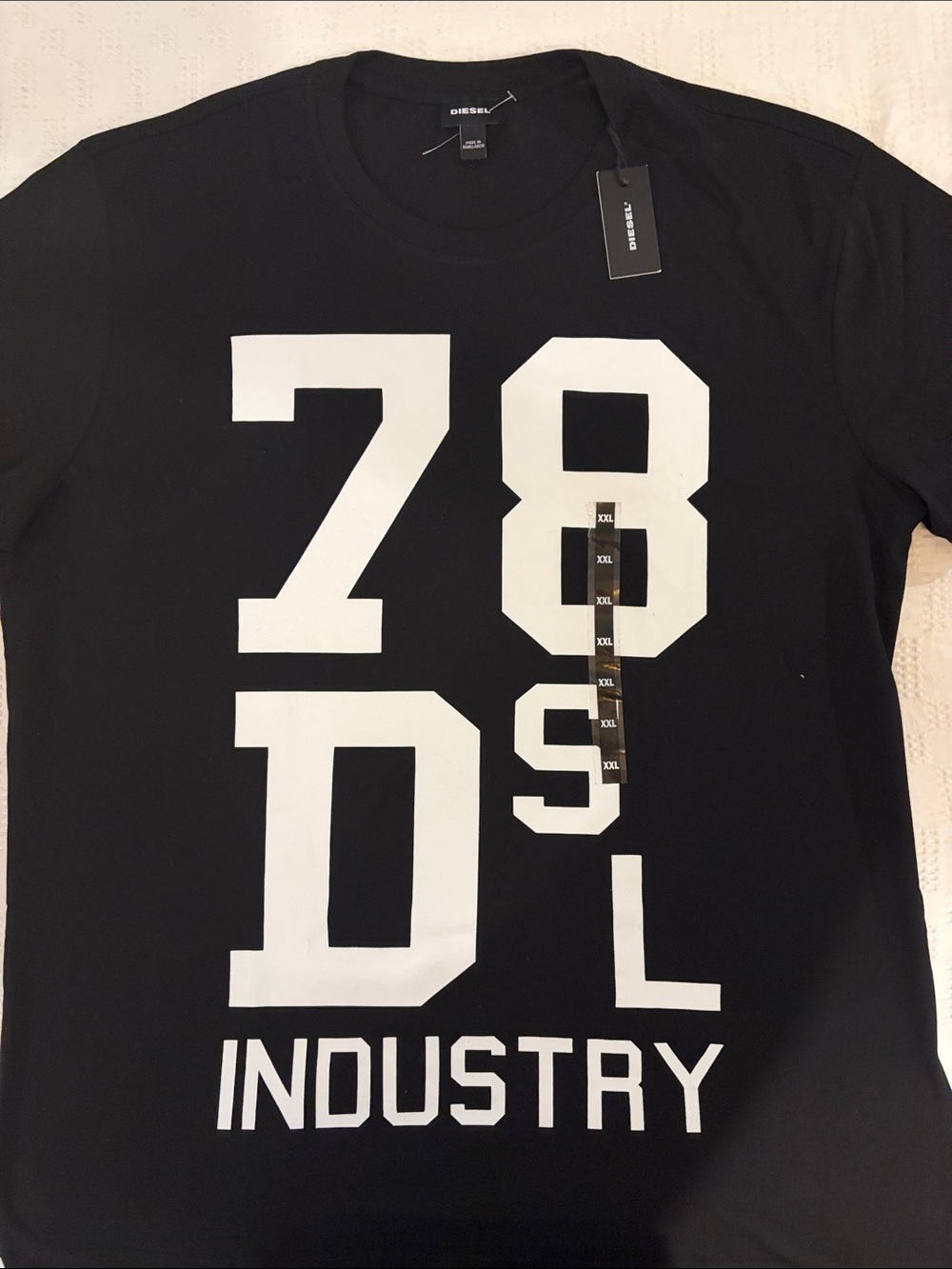 Diesel Black T-Shirt with White '78 D S L INDUSTRY' Graphic